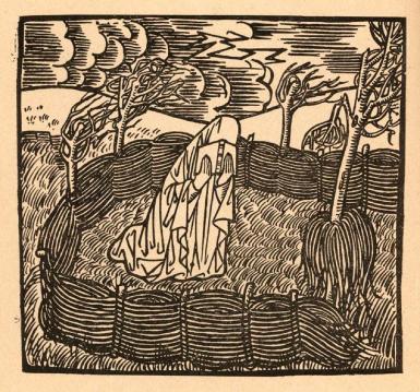 Reading Woman. Woodcut accompanying Le Vent in Les villages illusoires - 1895