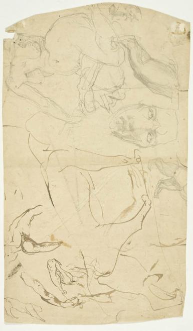 Studies of Figures and Animals (recto: Sketch with Nude Figures) - 1883 - 1888