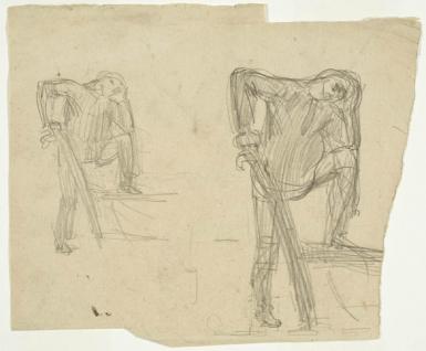 Sketch with Two Studies of a Ploughing Farmer (verso: Study of a Woman)