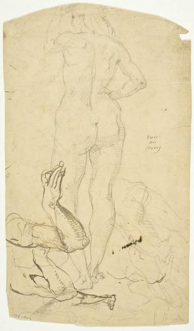 Sketch with Nude Figures (verso: Studies of Figures and Animals) - 1883 - 1888