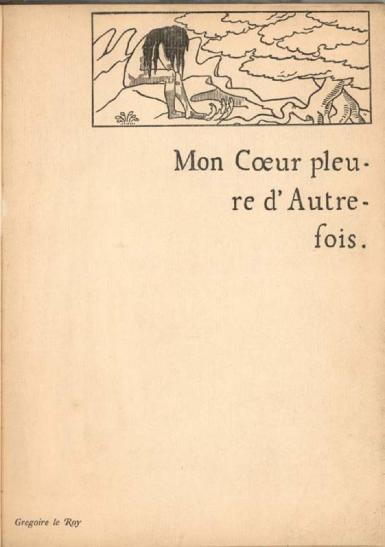 Kaftontwerp voor Mon Coeur pleure d'Autrefois - 1889
