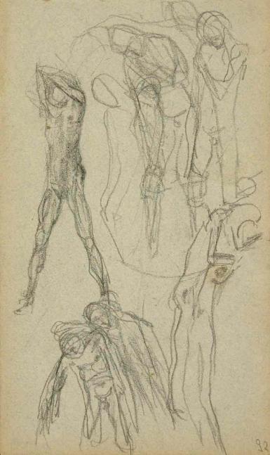 Schetsblad uit Schetsboek met figuurstudies - 1891 - 1898