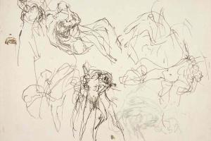 Schetsblad uit Schetsboek met figuurstudies - 1894 - 1896
