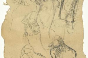 Sketches of Kneeling Youth (recto: Sketch for an Entombment) - 1898 - 1902