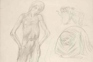Page from the Sketchbook with Figure Studies - 1894 - 1896