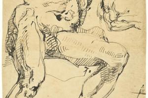 Sketch with Nude Figures