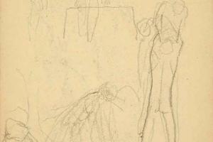 Schetsblad uit Schetsboek met figuurstudies - 1891 - 1898