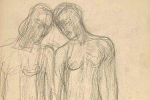 Page from the Sketchbook with Figure Studies - 1898