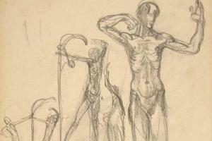 Page from the Sketchbook with Figure Studies - 1898