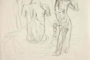Page from the Sketchbook with Figure Studies - 1894 - 1896