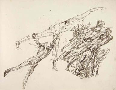 Schetsblad uit Schetsboek met figuurstudies - 1894 - 1896