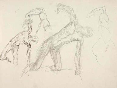 Page from the Sketchbook with Figure Studies - 1894 - 1896