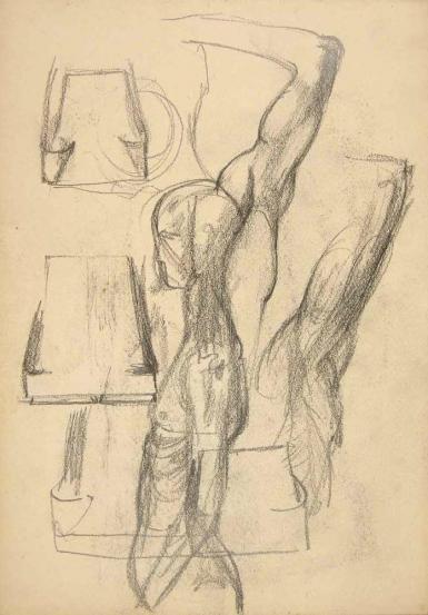 Page from the Sketchbook with Figure Studies - 1898