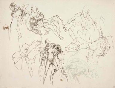 Schetsblad uit Schetsboek met figuurstudies - 1894 - 1896