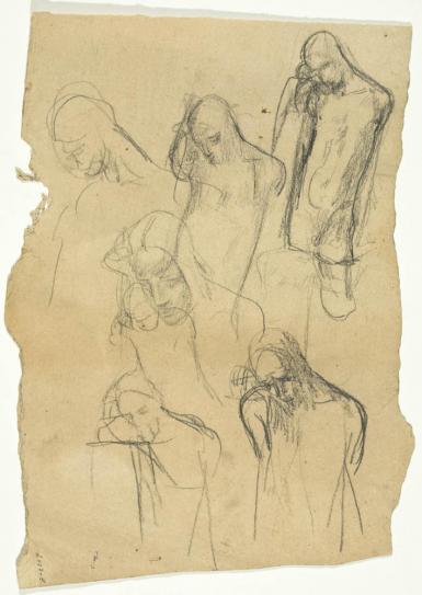 Sketches of Kneeling Youth (recto: Sketch for an Entombment) - 1898 - 1902