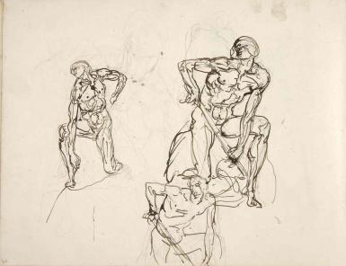 Schetsblad uit Schetsboek met figuurstudies - 1894 - 1896