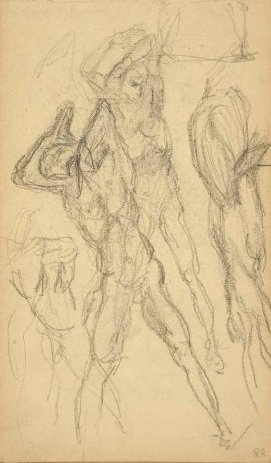 Schetsblad uit Schetsboek met figuurstudies - 1891 - 1898