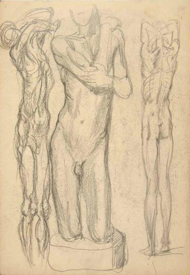Schetsblad uit Schetsboek met figurenstudies - 1898