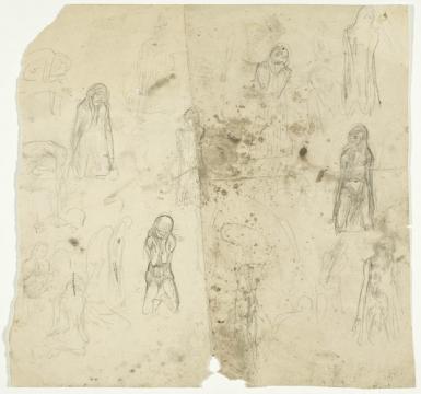 Schetsblad met figuren (recto)