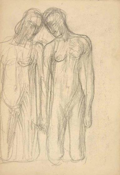 Page from the Sketchbook with Figure Studies - 1898