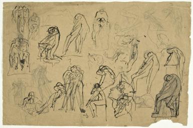 Schetsblad met figurencomposities (recto) - 1886 - 1888