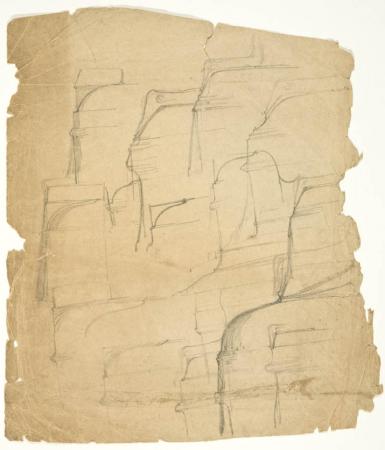 Study in profile for the Fountain with Kneeling Youths (verso: Studies of Legs and a Portrait of a Man) - 1927 - 1930