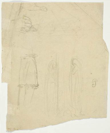 Study of a Woman (recto: Sketch with Two Studies of a Ploughing Farmer)