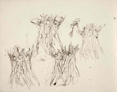 Schetsblad uit Schetsboek met figuurstudies - 1894 - 1896