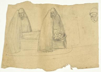 Sketch for an Entombment (verso: Sketches of Kneeling Youth) - 1898 - 1902