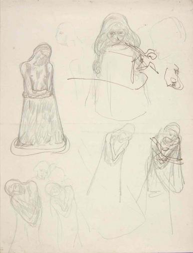 Page from the Sketchbook with Figure Studies - 1894 - 1896